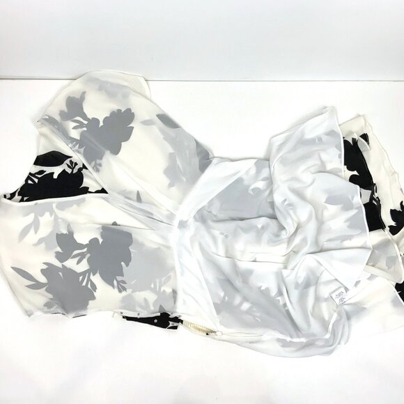 Joie Ashleena Silk Floral Dress In White And Black Size 12 - Picture 12 of 16